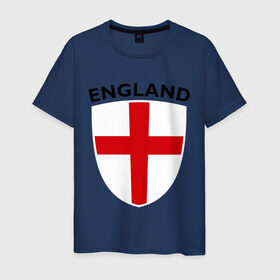 Мужская футболка хлопок с принтом England - Англия в Петрозаводске, 100% хлопок | прямой крой, круглый вырез горловины, длина до линии бедер, слегка спущенное плечо. | фк | футбольный клуб