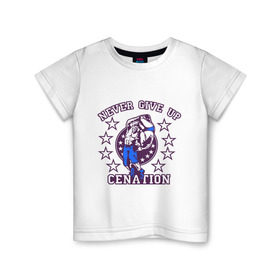 Детская футболка хлопок с принтом WWE John Cena  Never Give Up  (2) в Петрозаводске, 100% хлопок | круглый вырез горловины, полуприлегающий силуэт, длина до линии бедер | wwe | бои без правил | джон сина