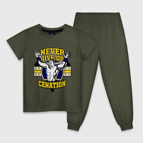 Детская пижама хлопок с принтом WWE John Cena Never Give Up (3) в Петрозаводске, 100% хлопок |  брюки и футболка прямого кроя, без карманов, на брюках мягкая резинка на поясе и по низу штанин
 | Тематика изображения на принте: джон сина