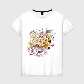 Женская футболка хлопок с принтом Las Vegas (2) в Петрозаводске, 100% хлопок | прямой крой, круглый вырез горловины, длина до линии бедер, слегка спущенное плечо | las vegas | student | кураж | лас вегас | студенческая | универ