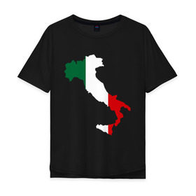 Мужская футболка хлопок Oversize с принтом Италия (Italy) в Петрозаводске, 100% хлопок | свободный крой, круглый ворот, “спинка” длиннее передней части | italy | государство | европа | европейский | италия | карта | рим | флаг