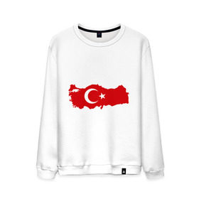 Мужской свитшот хлопок с принтом Турция (Turkey) в Петрозаводске, 100% хлопок |  | Тематика изображения на принте: turkey | символ | страна | турция | флаг