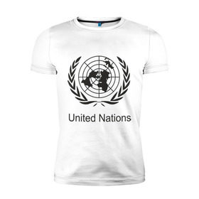Мужская футболка премиум с принтом United Nation в Петрозаводске, 92% хлопок, 8% лайкра | приталенный силуэт, круглый вырез ворота, длина до линии бедра, короткий рукав | nation | united | люди | мир | народ | нация | объединенная
