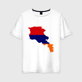 Женская футболка хлопок Oversize с принтом Armenia map в Петрозаводске, 100% хлопок | свободный крой, круглый ворот, спущенный рукав, длина до линии бедер
 | armenia | armenia map | armenia mapкарта армении | map | армения | армения карта | армянин