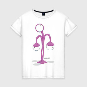 Женская футболка хлопок с принтом Пришелец - Ebb в Петрозаводске, 100% хлопок | прямой крой, круглый вырез горловины, длина до линии бедер, слегка спущенное плечо | инопланетянин | летающая тарелка | монстр | нло | пришелец | пришельцы | чудище