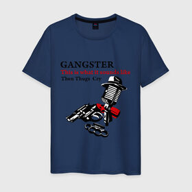 Мужская футболка хлопок с принтом Gangster mafia в Петрозаводске, 100% хлопок | прямой крой, круглый вырез горловины, длина до линии бедер, слегка спущенное плечо. | gangsters | гангстеры | костет | мафия | оружие | пистолет | револьвер