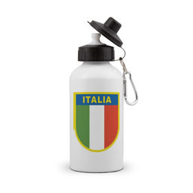 Бутылка спортивная с принтом Италия в Петрозаводске, металл | емкость — 500 мл, в комплекте две пластиковые крышки и карабин для крепления | государство | европа | европейский | италия | флаг