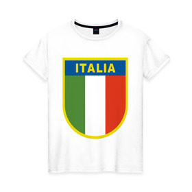 Женская футболка хлопок с принтом Италия в Петрозаводске, 100% хлопок | прямой крой, круглый вырез горловины, длина до линии бедер, слегка спущенное плечо | государство | европа | европейский | италия | флаг