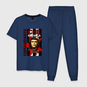 Мужская пижама хлопок с принтом Che Guevara (4) в Петрозаводске, 100% хлопок | брюки и футболка прямого кроя, без карманов, на брюках мягкая резинка на поясе и по низу штанин
 | че гевара