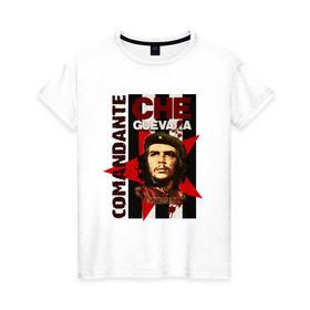 Женская футболка хлопок с принтом Che Guevara (4) в Петрозаводске, 100% хлопок | прямой крой, круглый вырез горловины, длина до линии бедер, слегка спущенное плечо | че гевара