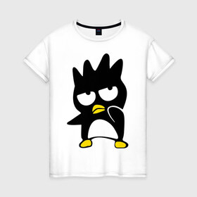 Женская футболка хлопок с принтом Пингвин (5) в Петрозаводске, 100% хлопок | прямой крой, круглый вырез горловины, длина до линии бедер, слегка спущенное плечо | 