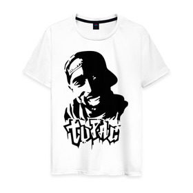 Мужская футболка хлопок с принтом 2pac (4) в Петрозаводске, 100% хлопок | прямой крой, круглый вырез горловины, длина до линии бедер, слегка спущенное плечо. | gansta | hip | hip hop | hop | rap | tupac | реп | рэп | тупак | хип | хип хоп