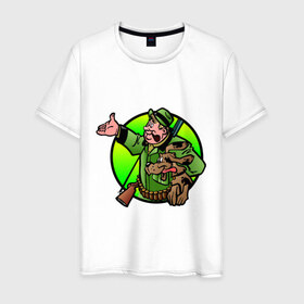 Мужская футболка хлопок с принтом Охота (4) в Петрозаводске, 100% хлопок | прямой крой, круглый вырез горловины, длина до линии бедер, слегка спущенное плечо. | 