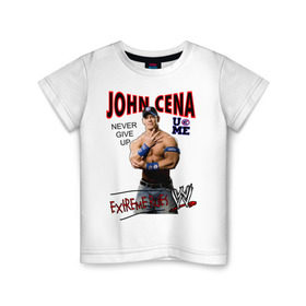 Детская футболка хлопок с принтом John Cena Extreme Rules в Петрозаводске, 100% хлопок | круглый вырез горловины, полуприлегающий силуэт, длина до линии бедер | wwe | бои без правил | джон сина