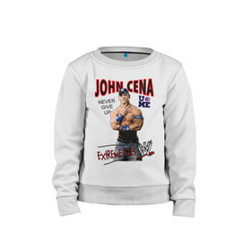 Детский свитшот хлопок с принтом John Cena Extreme Rules в Петрозаводске, 100% хлопок | круглый вырез горловины, эластичные манжеты, пояс и воротник | wwe | бои без правил | джон сина