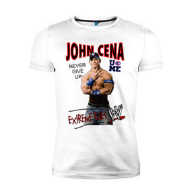 Мужская футболка премиум с принтом John Cena Extreme Rules в Петрозаводске, 92% хлопок, 8% лайкра | приталенный силуэт, круглый вырез ворота, длина до линии бедра, короткий рукав | Тематика изображения на принте: wwe | бои без правил | джон сина