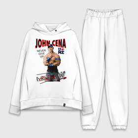 Женский костюм хлопок Oversize с принтом John Cena Extreme Rules в Петрозаводске,  |  | wwe | бои без правил | джон сина