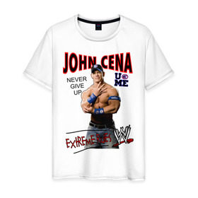 Мужская футболка хлопок с принтом John Cena Extreme Rules в Петрозаводске, 100% хлопок | прямой крой, круглый вырез горловины, длина до линии бедер, слегка спущенное плечо. | wwe | бои без правил | джон сина