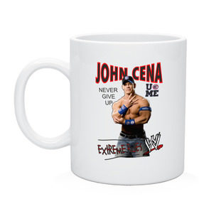 Кружка с принтом John Cena Extreme Rules в Петрозаводске, керамика | объем — 330 мл, диаметр — 80 мм. Принт наносится на бока кружки, можно сделать два разных изображения | джон сина