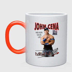 Кружка хамелеон с принтом John Cena Extreme Rules в Петрозаводске, керамика | меняет цвет при нагревании, емкость 330 мл | Тематика изображения на принте: джон сина