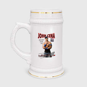 Кружка пивная с принтом John Cena Extreme Rules в Петрозаводске,  керамика (Материал выдерживает высокую температуру, стоит избегать резкого перепада температур) |  объем 630 мл | джон сина
