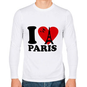 Мужской лонгслив хлопок с принтом Я люблю Париж в Петрозаводске, 100% хлопок |  | paris | париж | франция france | эйфелева башня | я люблю