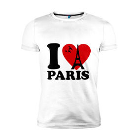 Мужская футболка премиум с принтом Я люблю Париж в Петрозаводске, 92% хлопок, 8% лайкра | приталенный силуэт, круглый вырез ворота, длина до линии бедра, короткий рукав | paris | париж | франция france | эйфелева башня | я люблю