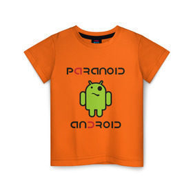 Детская футболка хлопок с принтом Paranoid android в Петрозаводске, 100% хлопок | круглый вырез горловины, полуприлегающий силуэт, длина до линии бедер | Тематика изображения на принте: paranoid android | админу | андроид | параноик | прикольные