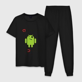 Мужская пижама хлопок с принтом Paranoid android в Петрозаводске, 100% хлопок | брюки и футболка прямого кроя, без карманов, на брюках мягкая резинка на поясе и по низу штанин
 | paranoid android | админу | андроид | параноик | прикольные