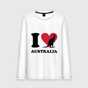 Мужской лонгслив хлопок с принтом I love Australia в Петрозаводске, 100% хлопок |  | i love | i love australia | кенгуру | я люблю | я люблю австралию