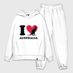 Мужской костюм хлопок OVERSIZE с принтом I love Australia в Петрозаводске,  |  | i love | i love australia | кенгуру | я люблю | я люблю австралию