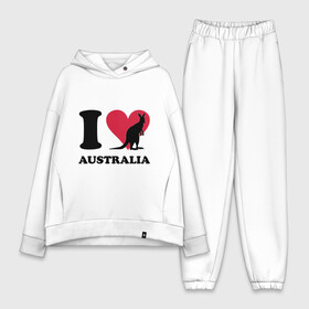 Женский костюм хлопок Oversize с принтом I love Australia в Петрозаводске,  |  | i love | i love australia | кенгуру | я люблю | я люблю австралию