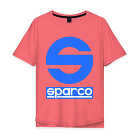 Мужская футболка хлопок Oversize с принтом Sparco (Спарко) в Петрозаводске, 100% хлопок | свободный крой, круглый ворот, “спинка” длиннее передней части | sparco | автотюнинг | спарко | тюнинг