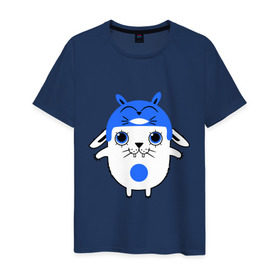 Мужская футболка хлопок с принтом Totoro в Петрозаводске, 100% хлопок | прямой крой, круглый вырез горловины, длина до линии бедер, слегка спущенное плечо. | заяц