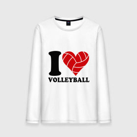 Мужской лонгслив хлопок с принтом I love volleyball - Я люблю волейбол в Петрозаводске, 100% хлопок |  | волейбол