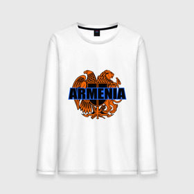 Мужской лонгслив хлопок с принтом Армения в Петрозаводске, 100% хлопок |  | Тематика изображения на принте: armenia | армянин | герб армении