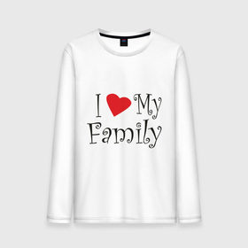 Мужской лонгслив хлопок с принтом I Love My Family в Петрозаводске, 100% хлопок |  | family | i love | дети | ребенок | родители | родные | родственники | семья | я люблю семью