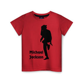 Детская футболка хлопок с принтом Michael Jackson (15) в Петрозаводске, 100% хлопок | круглый вырез горловины, полуприлегающий силуэт, длина до линии бедер | michael jackson | pop | король | легенда | майкл джексон | поп | силуэт