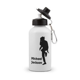 Бутылка спортивная с принтом Michael Jackson (15) в Петрозаводске, металл | емкость — 500 мл, в комплекте две пластиковые крышки и карабин для крепления | Тематика изображения на принте: michael jackson | pop | король | легенда | майкл джексон | поп | силуэт