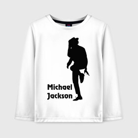 Детский лонгслив хлопок с принтом Michael Jackson (15) в Петрозаводске, 100% хлопок | круглый вырез горловины, полуприлегающий силуэт, длина до линии бедер | michael jackson | pop | король | легенда | майкл джексон | поп | силуэт