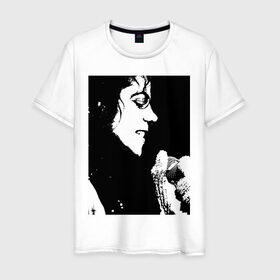 Мужская футболка хлопок с принтом Michael Jackson (14) в Петрозаводске, 100% хлопок | прямой крой, круглый вырез горловины, длина до линии бедер, слегка спущенное плечо. | michael jackson | pop | король | легенда | майкл джексон | майкл джексонпортрет | поп