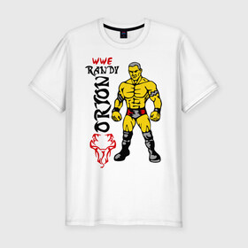 Мужская футболка премиум с принтом WWE Randy ORTON в Петрозаводске, 92% хлопок, 8% лайкра | приталенный силуэт, круглый вырез ворота, длина до линии бедра, короткий рукав | mixfight | wwe | бои без правил | микс файт | миксфайт | рестлер | рэнди