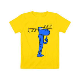 Детская футболка хлопок с принтом Лось в Петрозаводске, 100% хлопок | круглый вырез горловины, полуприлегающий силуэт, длина до линии бедер | happy tree friends | лось