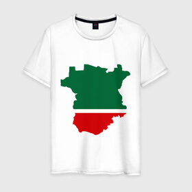 Мужская футболка хлопок с принтом Чечня (Chechnya) в Петрозаводске, 100% хлопок | прямой крой, круглый вырез горловины, длина до линии бедер, слегка спущенное плечо. | кавказ | карта | чеченец | чеченский | чеченцы | чечня | чичня