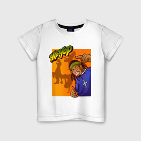 Детская футболка хлопок с принтом Hip Hop Boy в Петрозаводске, 100% хлопок | круглый вырез горловины, полуприлегающий силуэт, длина до линии бедер | gangsta | gansta | rap | рэп | рэпчина | хип | хипхоп | хоп