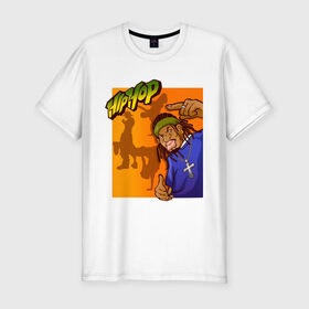 Мужская футболка премиум с принтом Hip Hop Boy в Петрозаводске, 92% хлопок, 8% лайкра | приталенный силуэт, круглый вырез ворота, длина до линии бедра, короткий рукав | gangsta | gansta | rap | рэп | рэпчина | хип | хипхоп | хоп