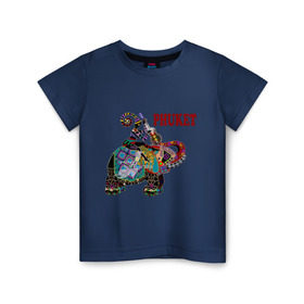 Детская футболка хлопок с принтом Phuket (4) в Петрозаводске, 100% хлопок | круглый вырез горловины, полуприлегающий силуэт, длина до линии бедер | слон