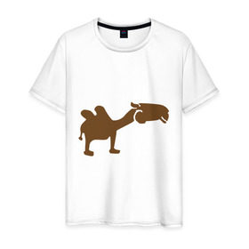 Мужская футболка хлопок с принтом Navy camel в Петрозаводске, 100% хлопок | прямой крой, круглый вырез горловины, длина до линии бедер, слегка спущенное плечо. | Тематика изображения на принте: camel | egyptian | navy camel | верблюд | египет | каир | кэмл | тур в египет | туризм