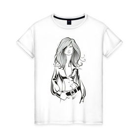 Женская футболка хлопок с принтом Самая крутая девченка в Петрозаводске, 100% хлопок | прямой крой, круглый вырез горловины, длина до линии бедер, слегка спущенное плечо | 