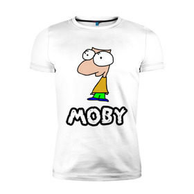 Мужская футболка премиум с принтом Moby в Петрозаводске, 92% хлопок, 8% лайкра | приталенный силуэт, круглый вырез ворота, длина до линии бедра, короткий рукав | dj | moby | диджей | певцы | прикольные